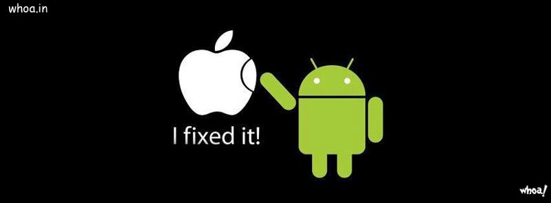 Funny Wallpaper Of Android And Apple Oprating System