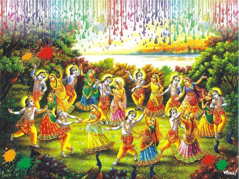 Radhe Krishna Colourful Wallpaper