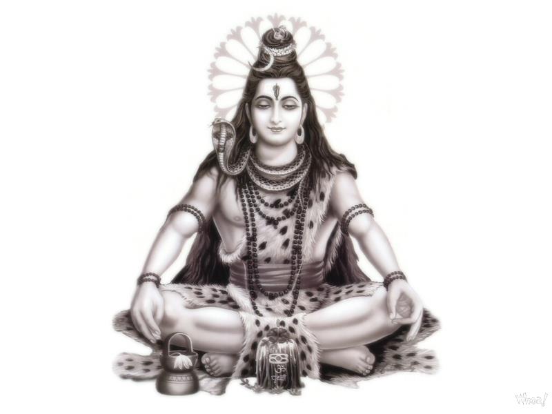 Lord Shiva Sitting Black And White Wallpaper With White Background