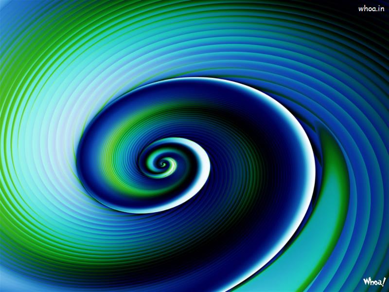 Green And Blue Optical Illusion Round Shape Around Images 