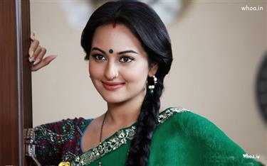 sonakshi sinha green saree in dubbang movie