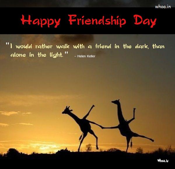 Happy Friendship Day Greetings Sun Shine  Natural Quote With  Giraffe