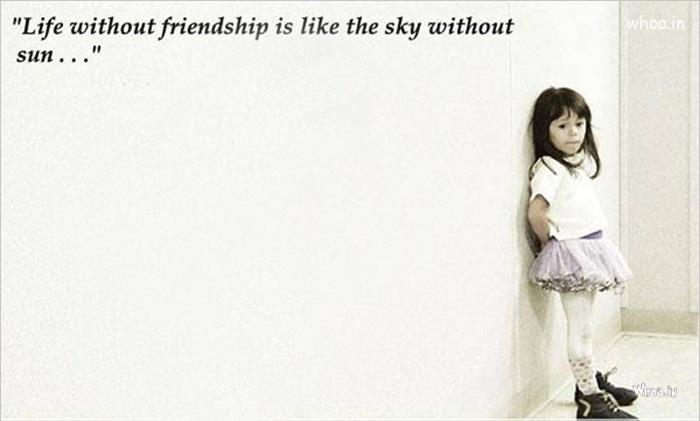 Happy Friendship Day Greetings Quote With Lonely Girl HD Wallpaper