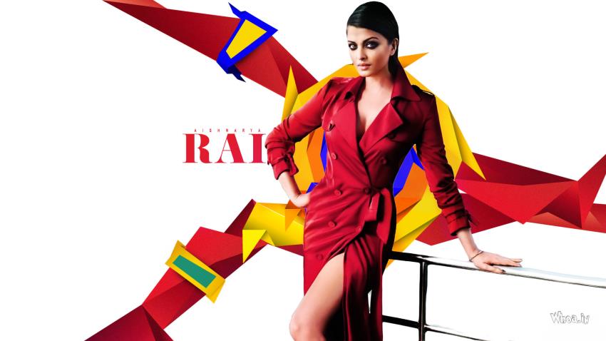 Aishwarya Rai Letest  Red Suit Hot Hd Wallpaper