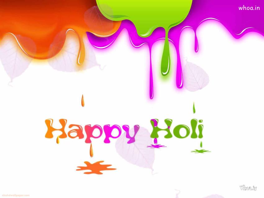 Happy Holi Green And Pink Wallpaper