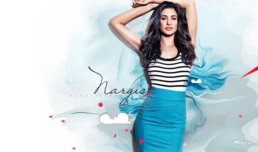 Nargis Fakhri Bold Acts Blue HD Wallpaper