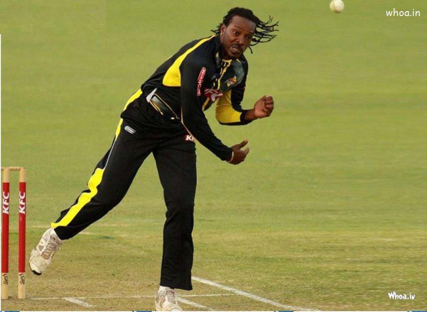 Crish Gayle Trying To Bowling