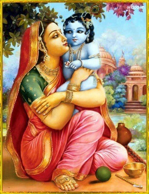 Happy Janmashtami Wishes For Krishna Yashoda Hd Wallpaper