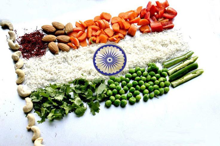 Indian Flag Art Of Vegetable And Dry Foods