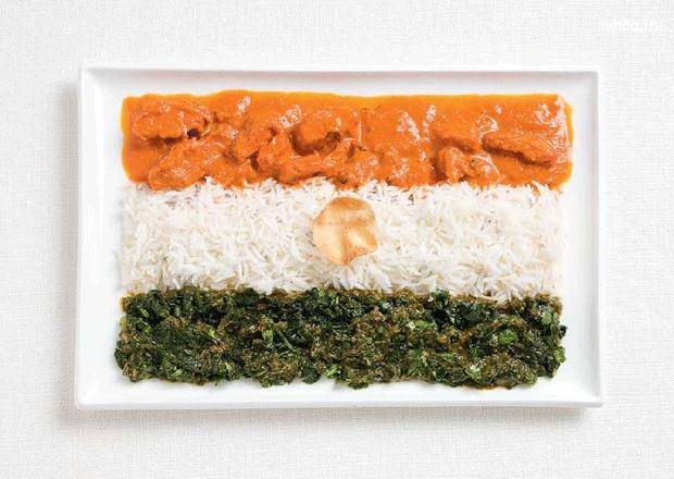 Indian Flag Creative Wallpaper By Food