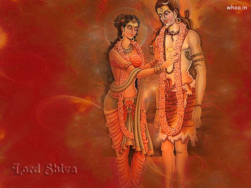 Lord Shiva Parvati Painting Art Hd Wallpaper