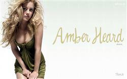 amber heard cleavage in green dress