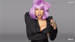 lady gagas purpal hair style wallpaper