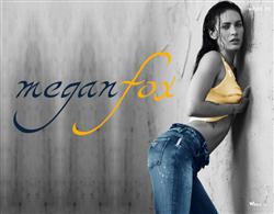 megan fox in yellow top and blue jeans