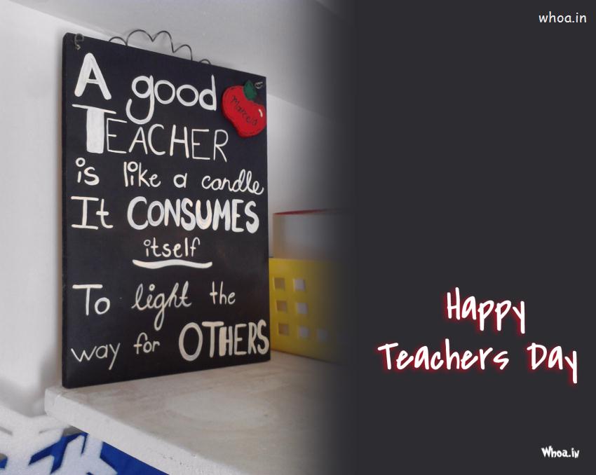 Happy Teachers Day Quotes On A Blackboard