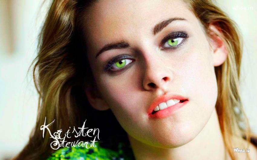Kristen Stewart Shining Green Eyes