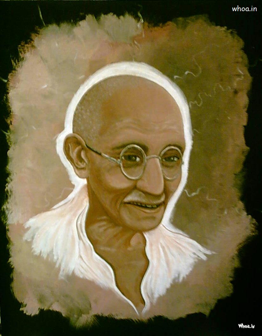 Mahatma Gandhi Color Art Painting