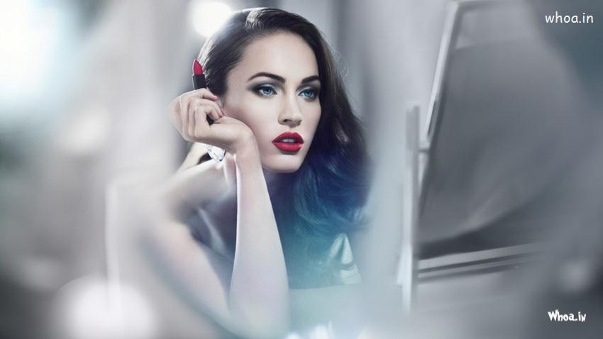 Megan Fox Doing Lipstick In Dressing Room