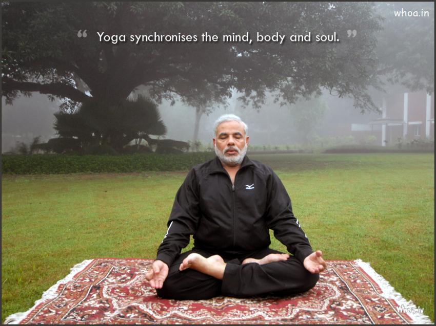 Narendra Modi Performing Yoga