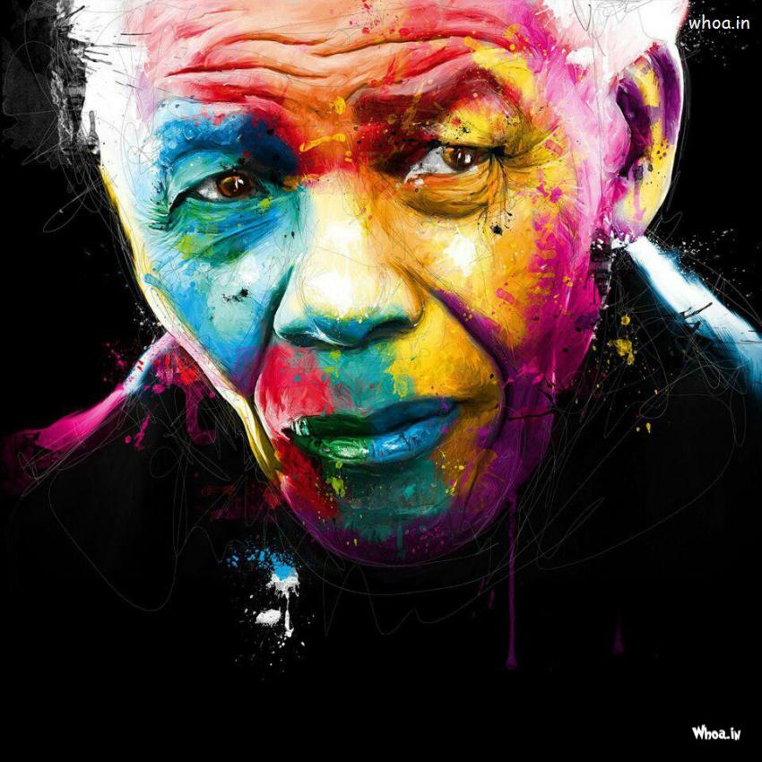 Nelson Mandela Colorful Face Painting