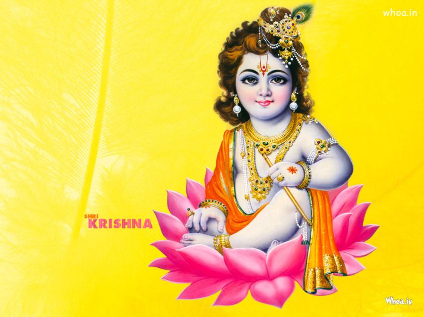 Shri Krishna Sitting On A Lotus