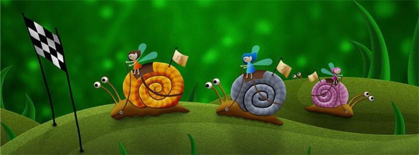 Snail Race Funny Facebook Cover