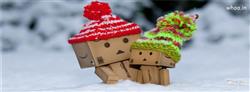 danbo robot couple in snow fall fb covers