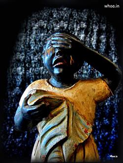 Dark Crying Statue Of Child