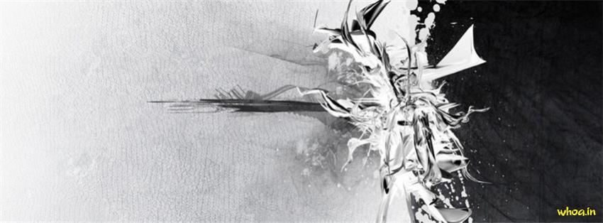 White And Black Abstract Art Fb Cover
