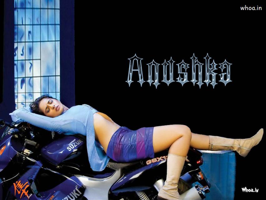 Anushka Shetty Hot Photoshoot On A Bike