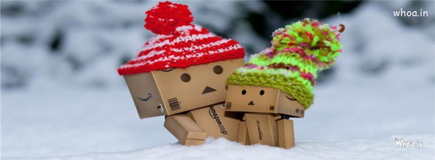 Danbo Robot Couple In Snow Fall Fb Covers