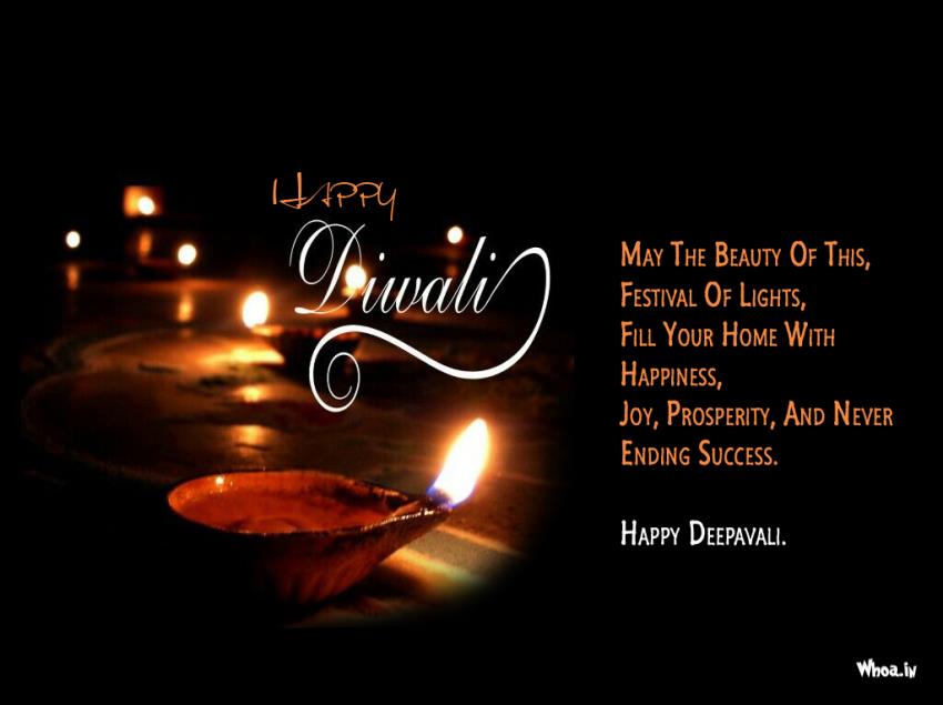 Happy Diwali Dark Wallpaper With Diwali Quotes