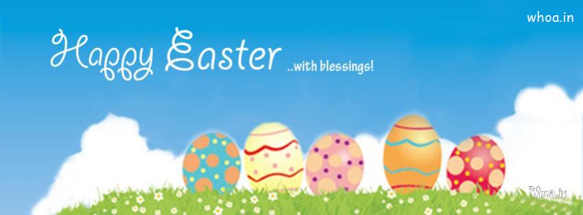 Happy Easter With Blacing Natural Painting Fb Cover
