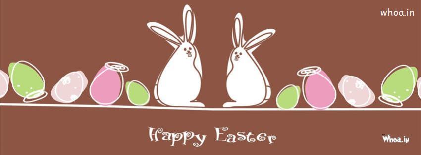 Happy Easter With Two Rabbit Fb Cover