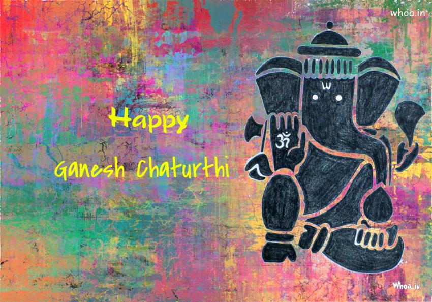 Happy Ganesh Chaturthi Colorful Painting