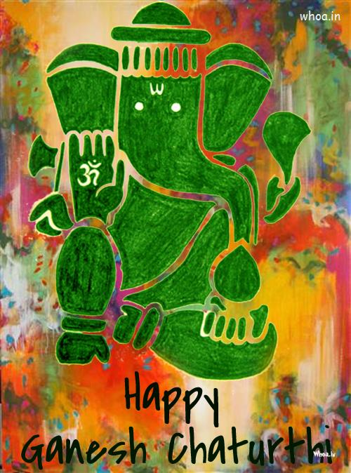 Happy Ganesh Chaturthi Hand Painting