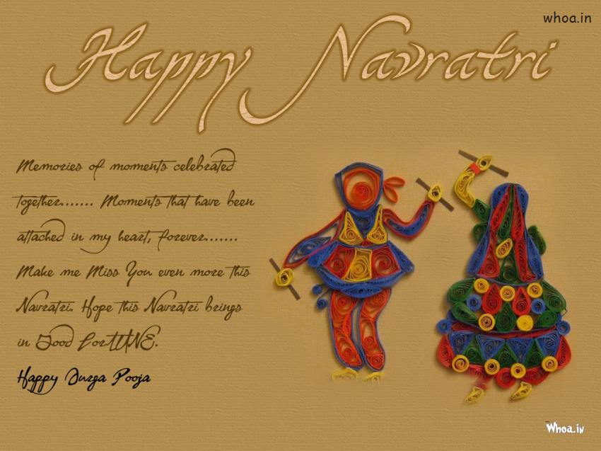 Happy Navratri Art Hd Wallpaper With Navratri Quote