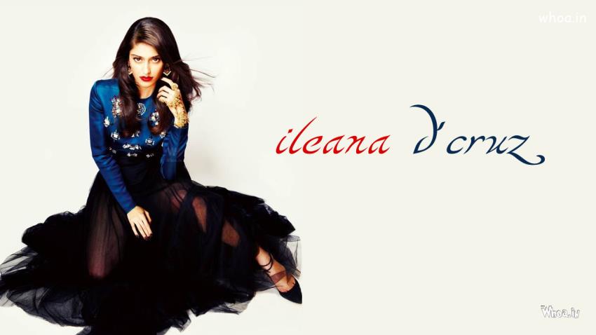 Ileana D'cruz In Blue And Black Dress HD Wallpaper