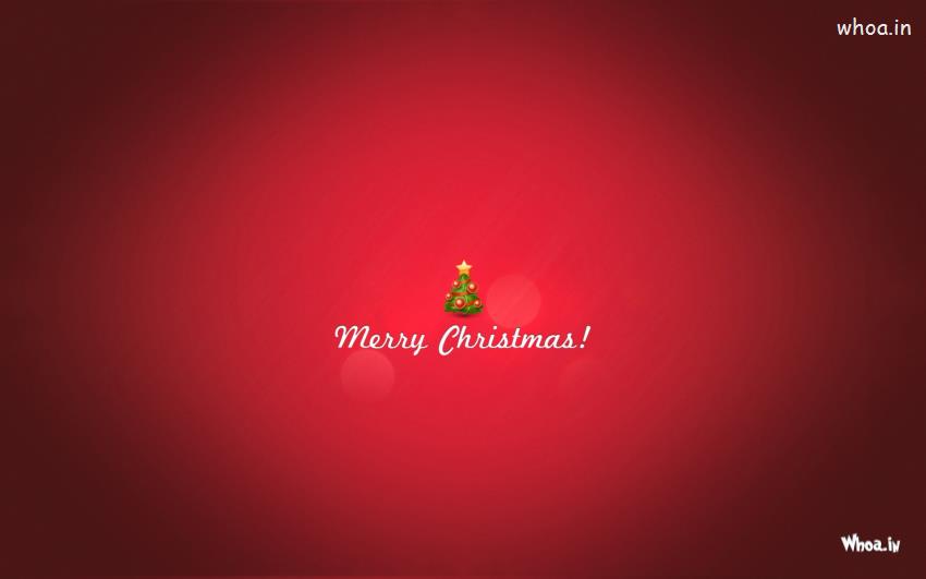 Merry Christmas Plain Red Hd Wallpaper