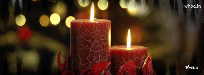Merry Christmas Red Candle Fb Cover