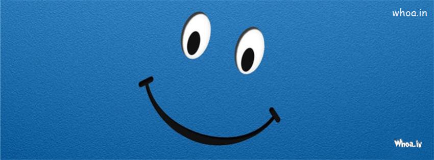 Smiley Face On A Blue Background Fb Cover