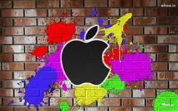 apple symbol painting on wall