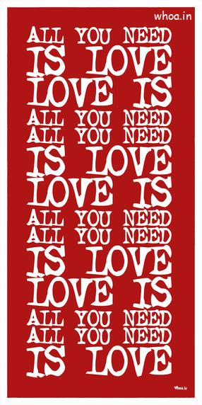 All You Need Is Love Quotes Red Hd Wallpaper