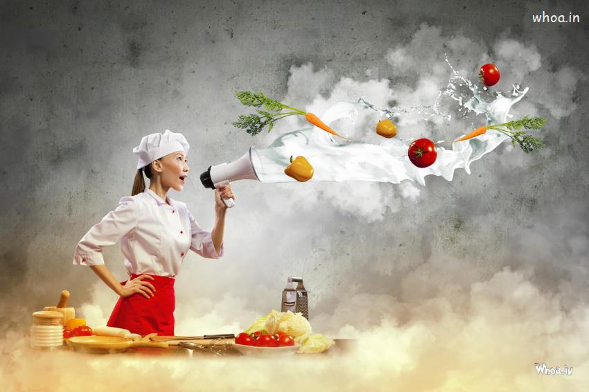 Chef Fun With Vegetable Hd Wallpaper
