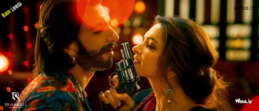 Deepika Padukone With Gun In Ram Leela Movie