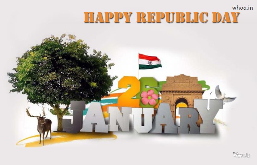 Happy Republic Day And 26Th January Greetings Hd Wallpaper