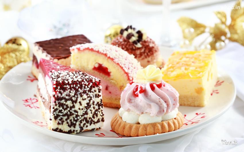 Ice Cream And Cake Pieces Wallpaper For Desktop
