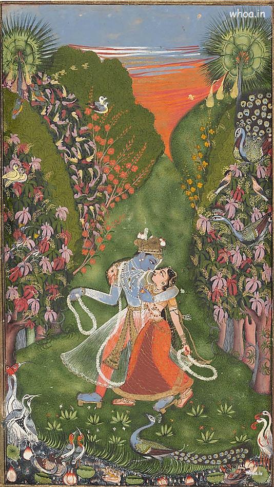 Lord Krishna And Radha Creative Art Nature Painting