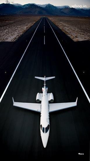 Plane Running On Runway On Speed