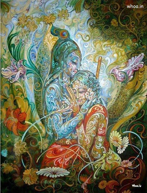 Radhe Krishna Paintings Wallpaper